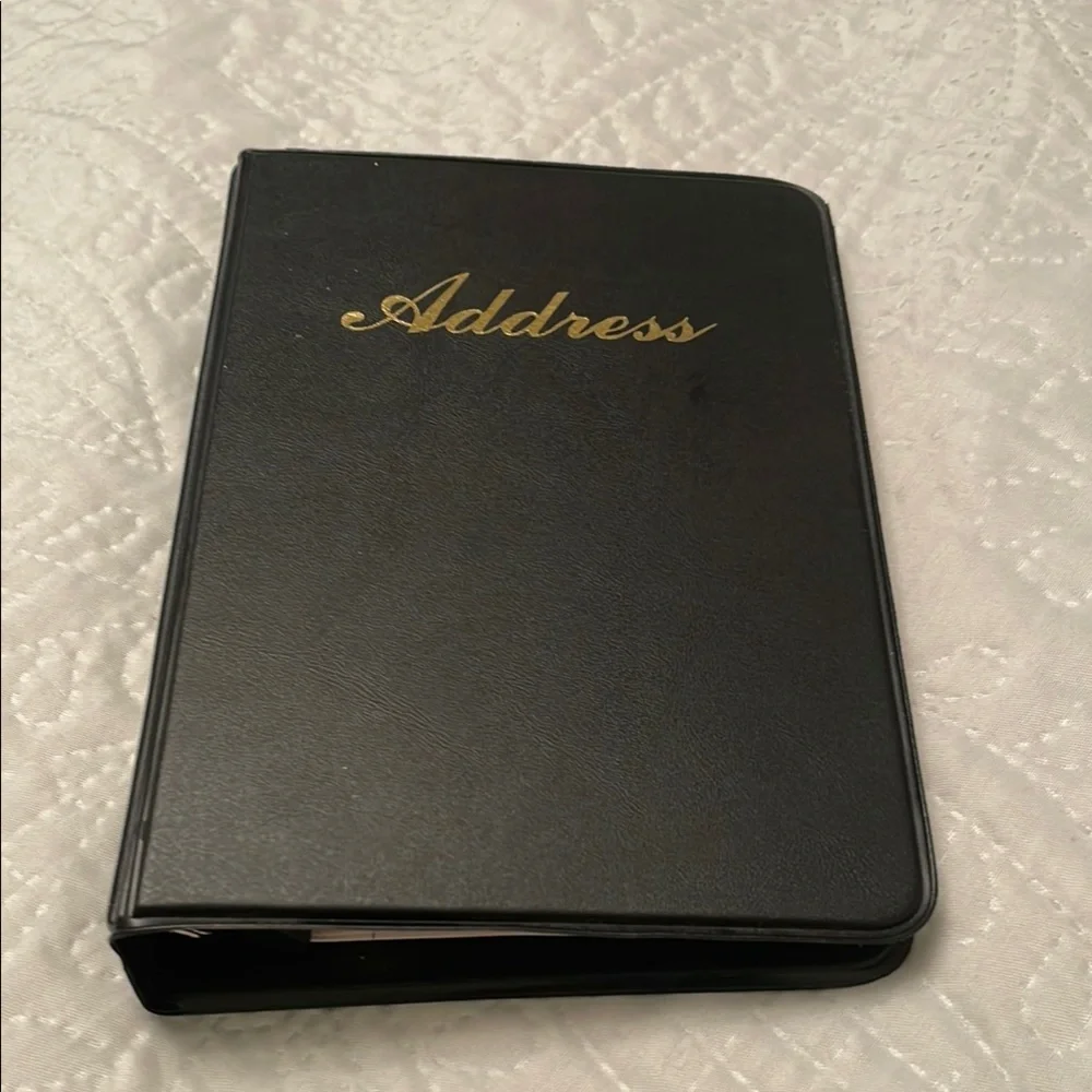 New Black Address Book with Gold Color Lettering